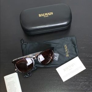 NWOT Balmain Round Tortoiseshell Sunglasses